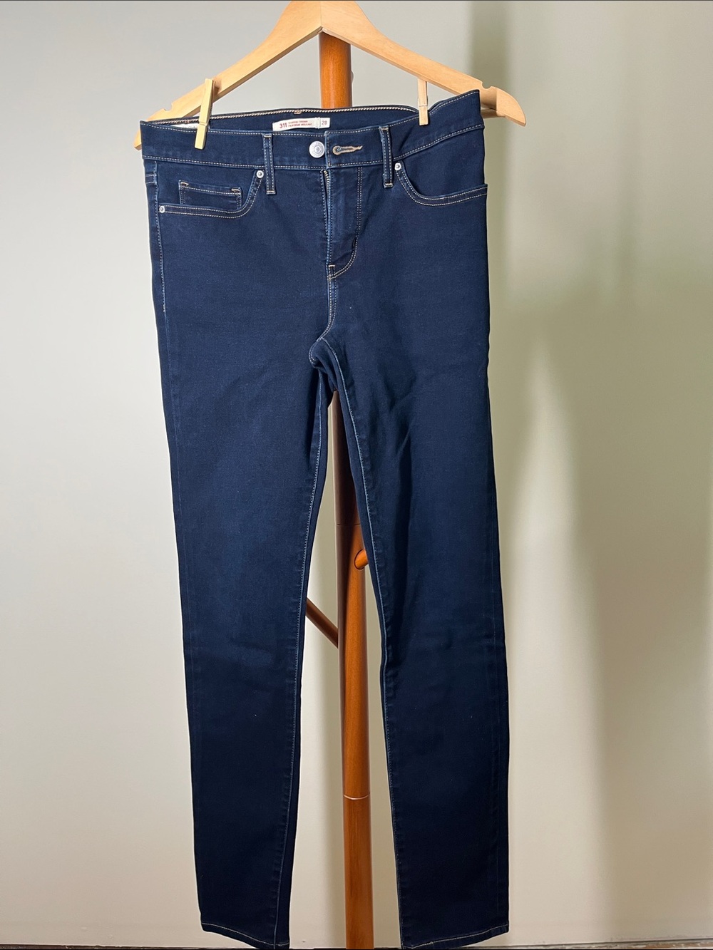 Women's Skinny Jeans in Dark Blue Stretch Denim